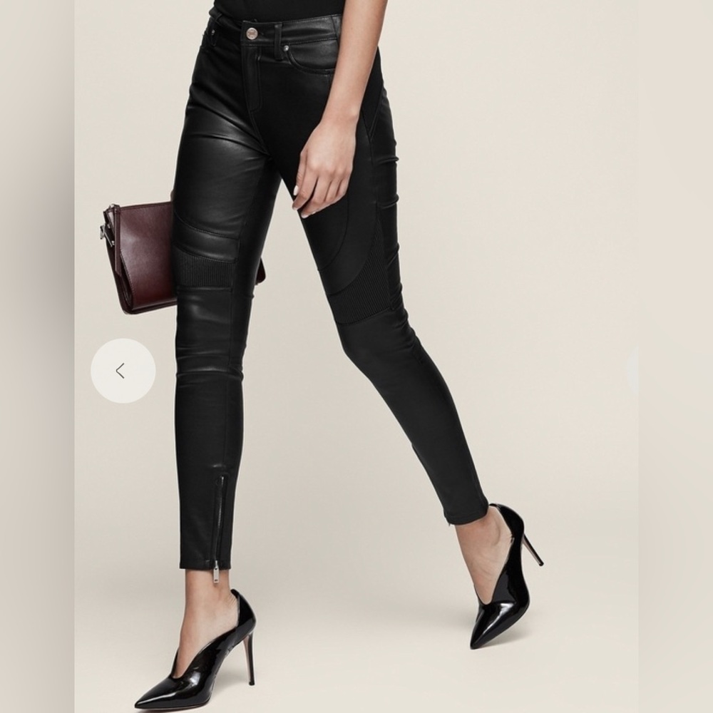 REISS Haden Skinny Leather Trousers